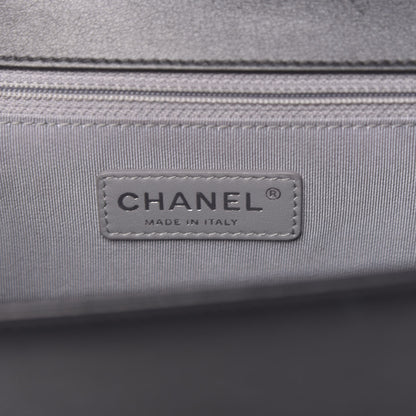 Chanel Metallic Calfskin Quilted New Medium Boy Flap Black 6 of 11