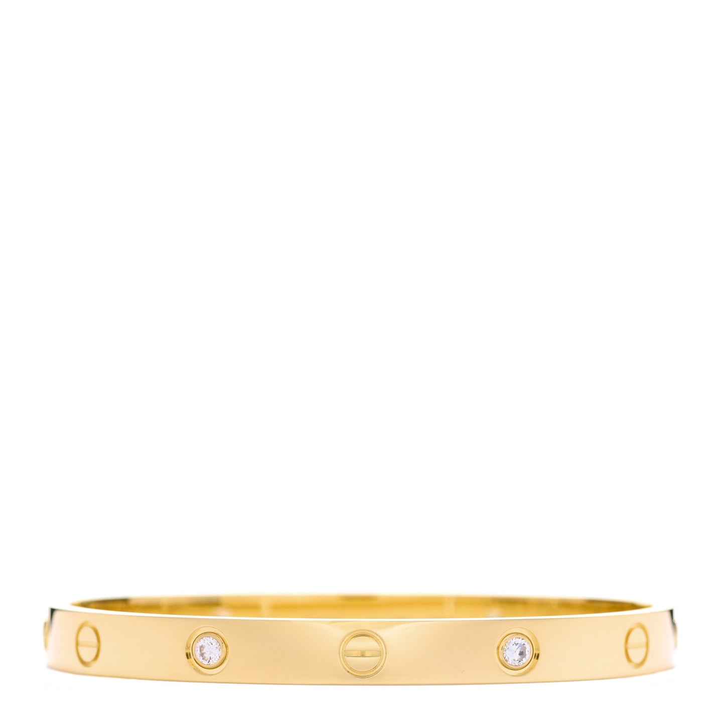 18K Yellow Gold 4 Diamond LOVE Bracelet 17