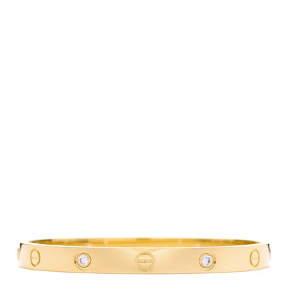 Cartier 18K Yellow Gold 4 Diamond LOVE Bracelet 17 1 of 6