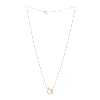 Hermes 18K Rose Gold Diamond Finesse Pendant Necklace 3 of 6