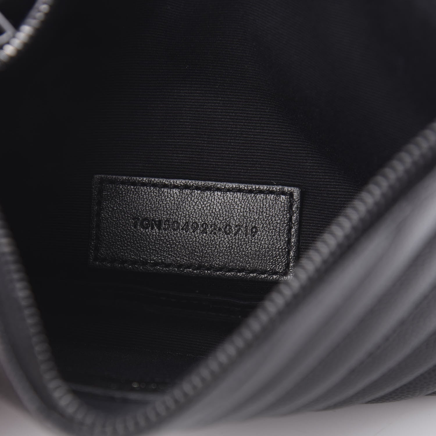 Saint Laurent Grain De Poudre Chevron Monogram Bill Pouch Black 7 of 8