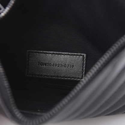 Saint Laurent Grain De Poudre Chevron Monogram Bill Pouch Black 7 of 8