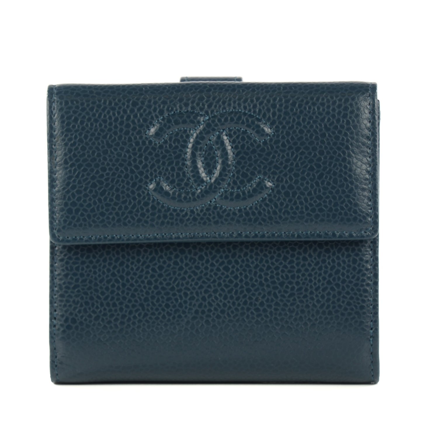 Caviar Small Timeless CC Wallet Navy