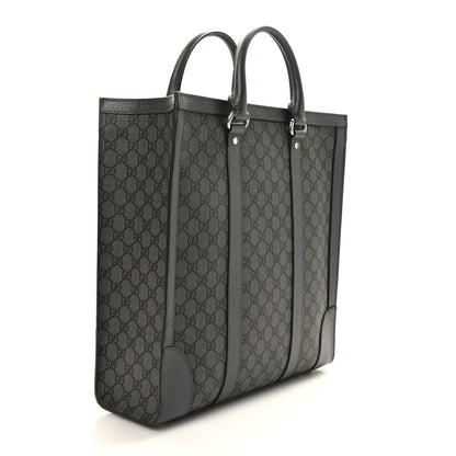 Gucci GG Supreme Monogram Textured Dollar Calfskin Medium Ophidia Tote Grey Black Graphite Grey 3 of 9