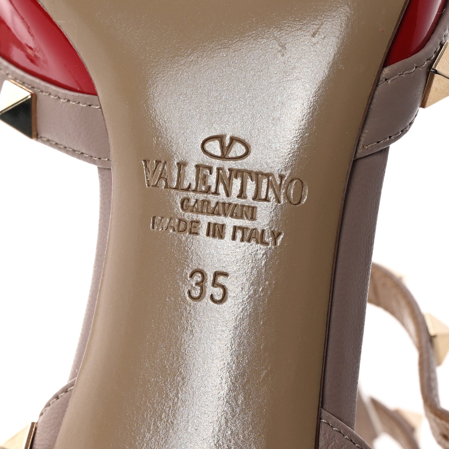 Valentino Garavani Patent Nappa Rockstud Ankle Strap 65mm Pumps 35 Rosso Valentino Poudre 7 of 10