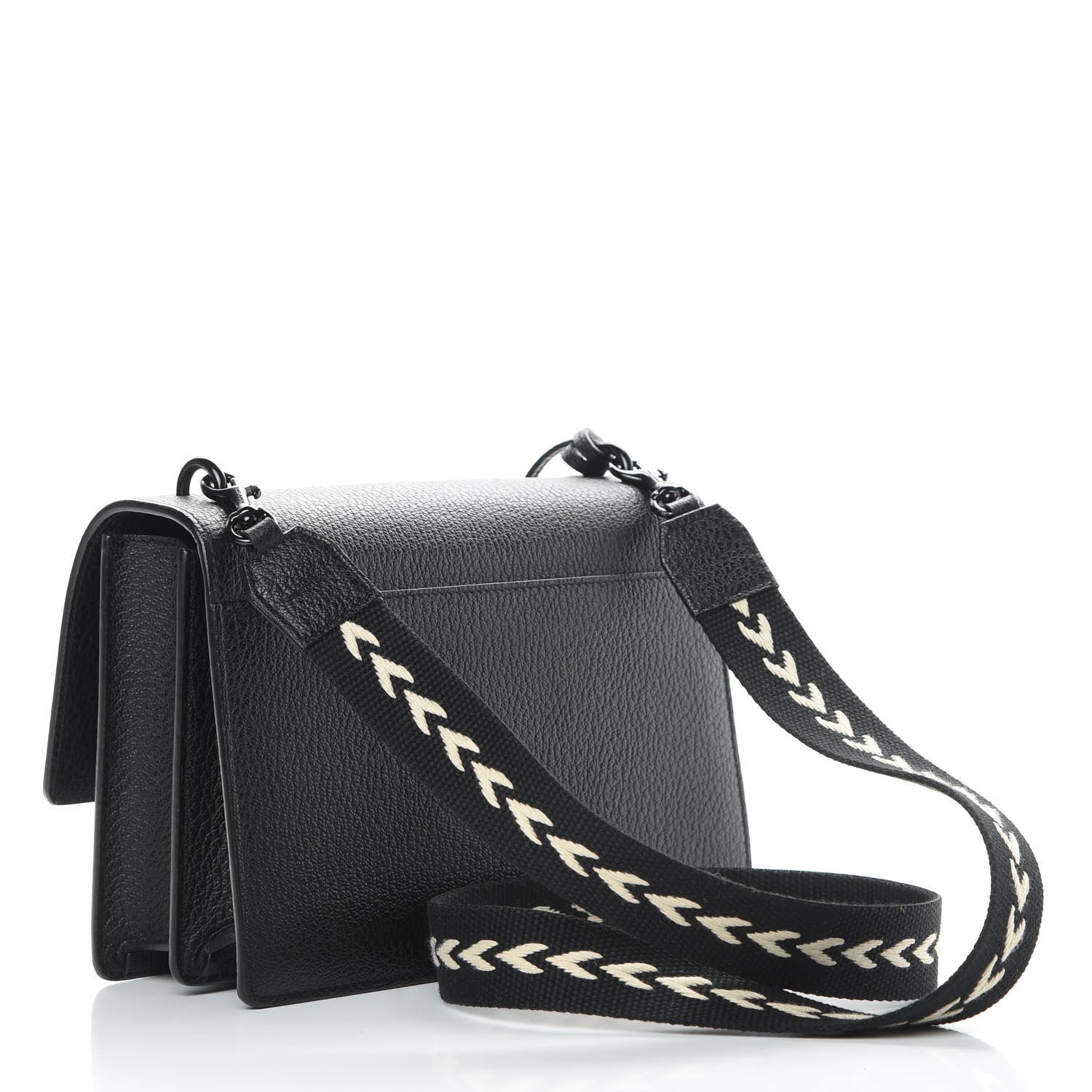 Saint Laurent Grained Calfskin Medium Monogram Sunset Black Ecru 3 of 10