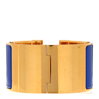 Hermes Enamel Extra Wide Clic Clac H Bracelet GM Bleu Royal 3 of 4