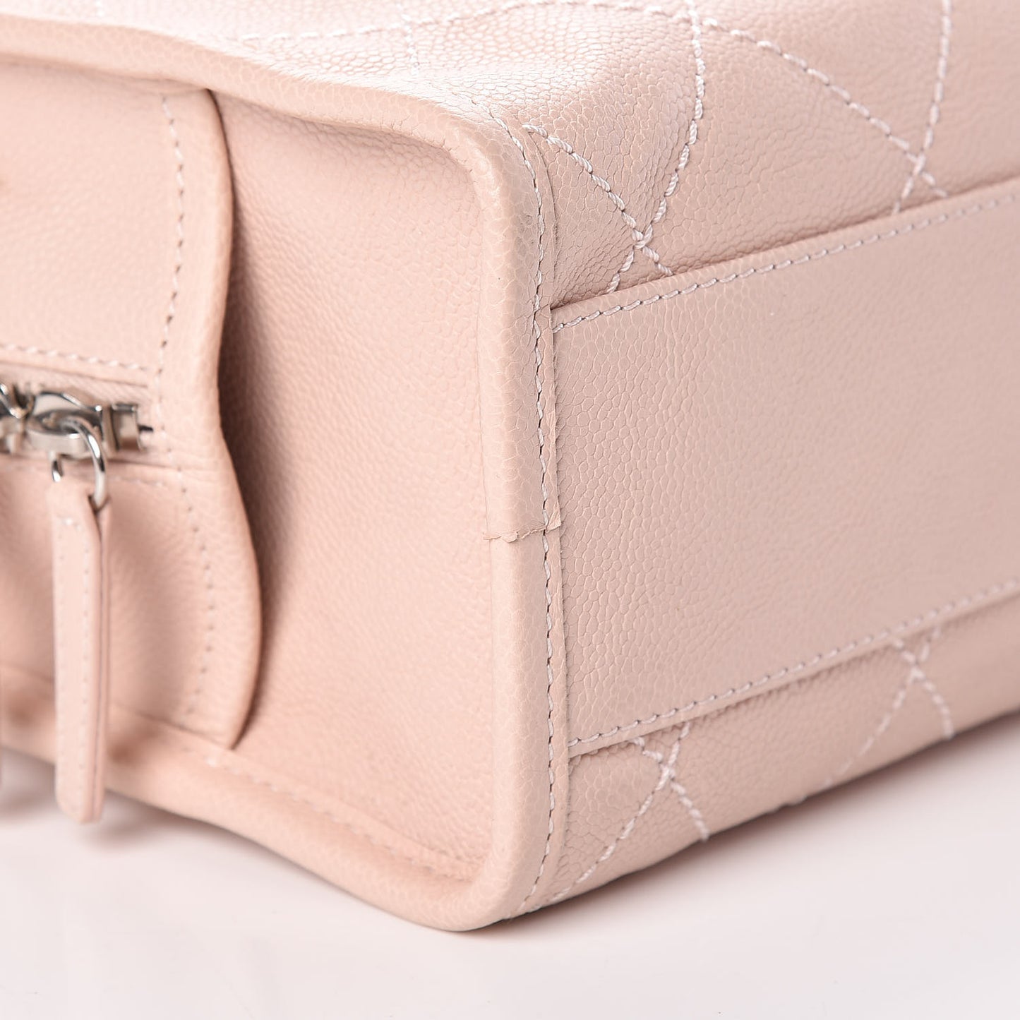 Caviar Quilted Small Deauville Bowling Bag Light Pink