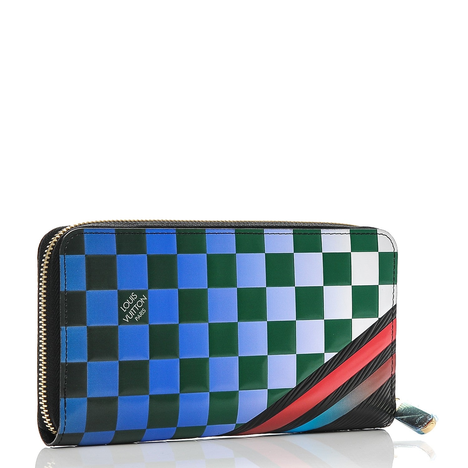 Louis Vuitton Epi Damier Race Zippy Wallet Black Rouge 3 of 6