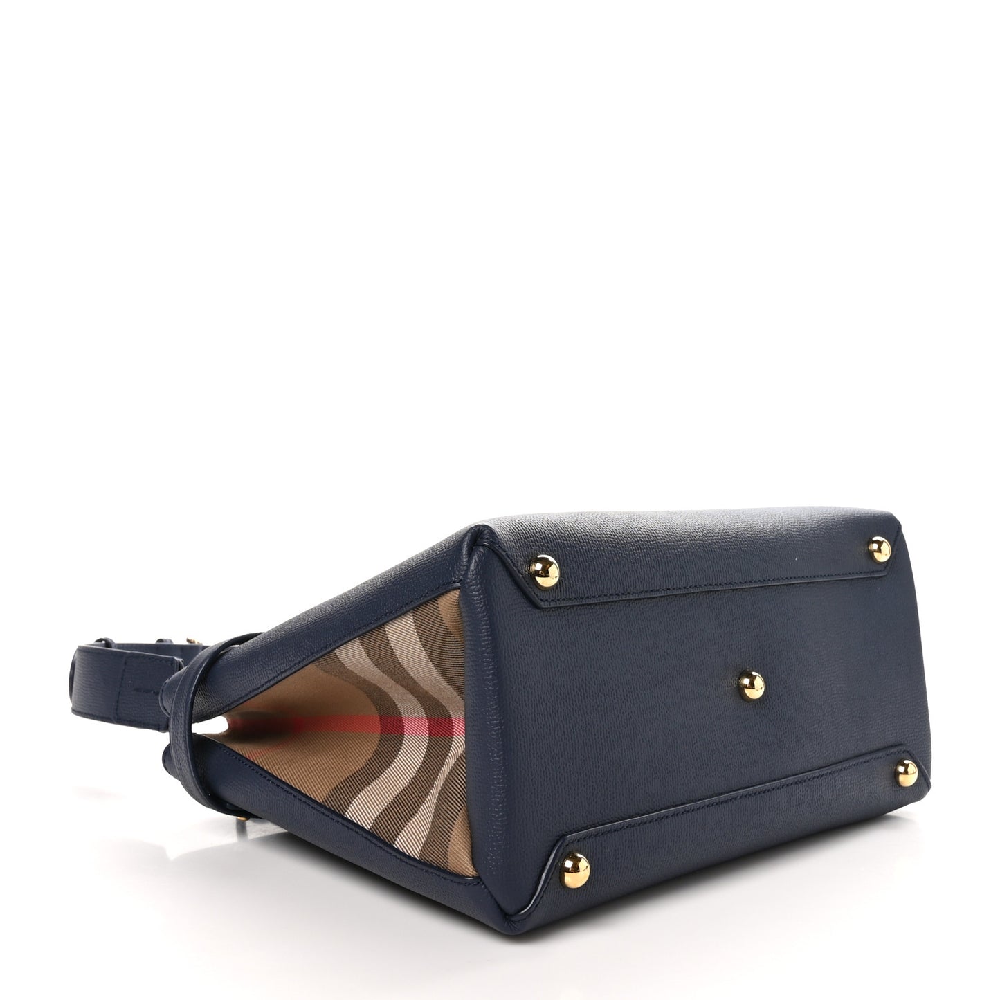 Derby Calfskin Vintage Check Medium Banner Tote Regency Blue