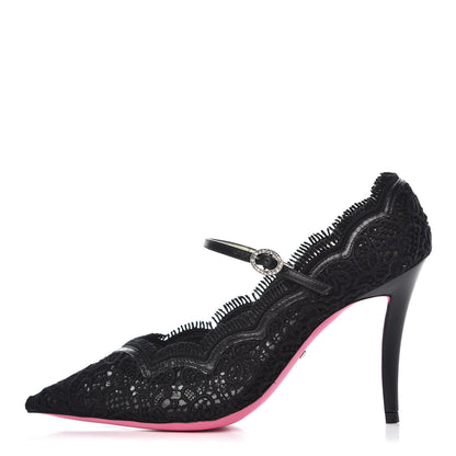 Gucci Lace Pizzo Venice Pumps 36.5 Black 1 of 9