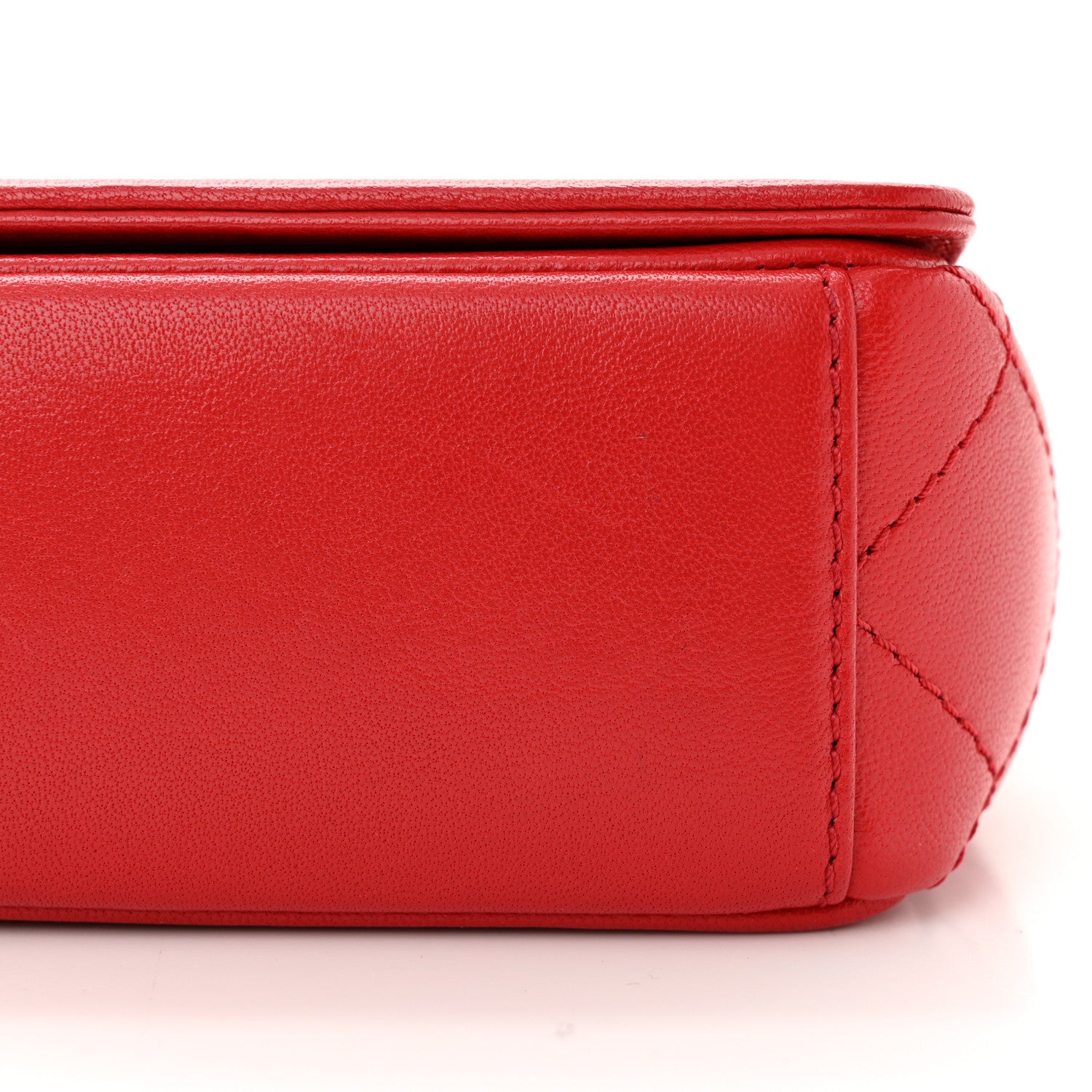 Chanel Sheepskin Quilted Medium Vintage Mademoiselle Flap Red 11 of 12