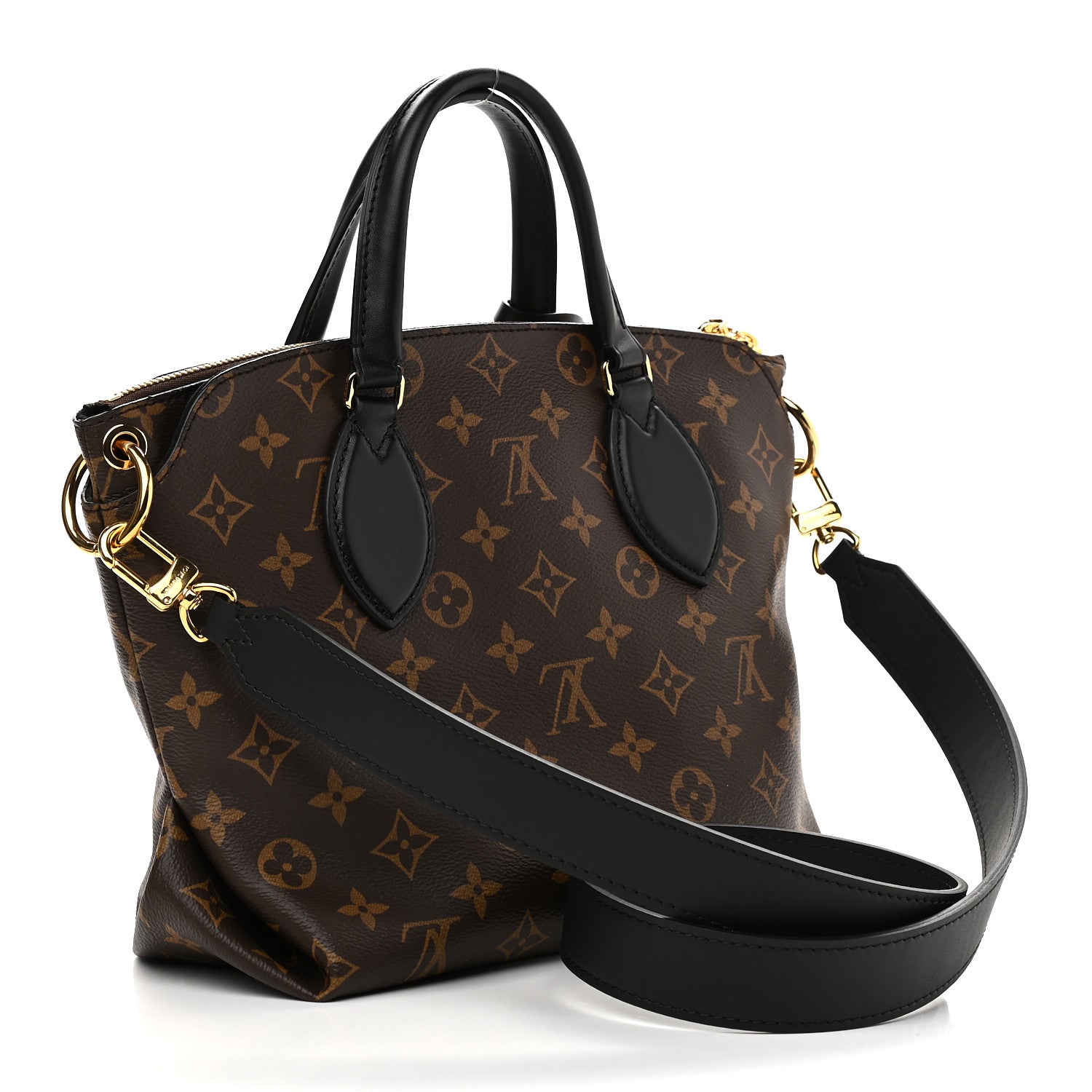 Louis Vuitton Monogram Flower Zipped Tote PM Black 4 of 14