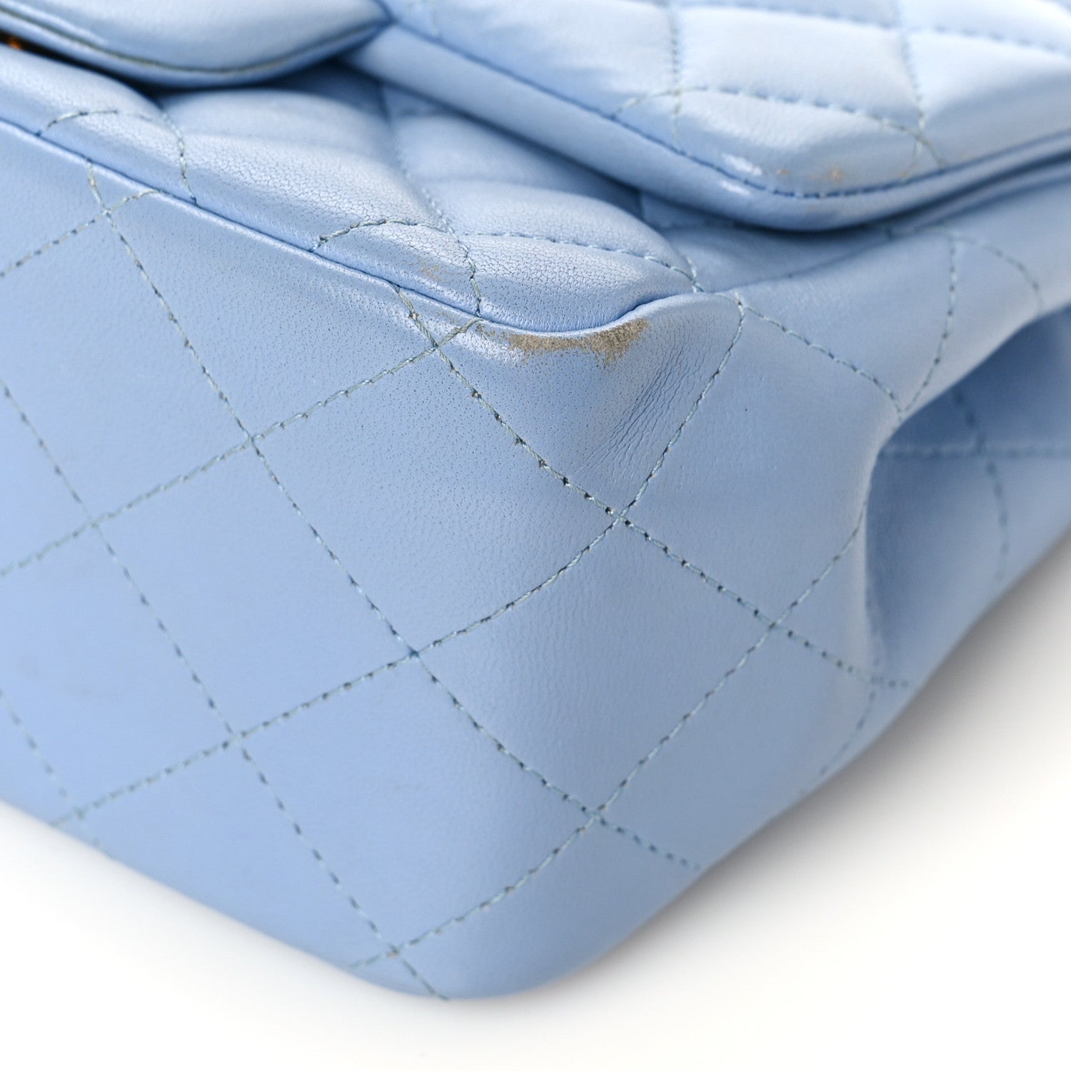 Chanel Lambskin Quilted Mini Square Flap Light Blue 9 of 9