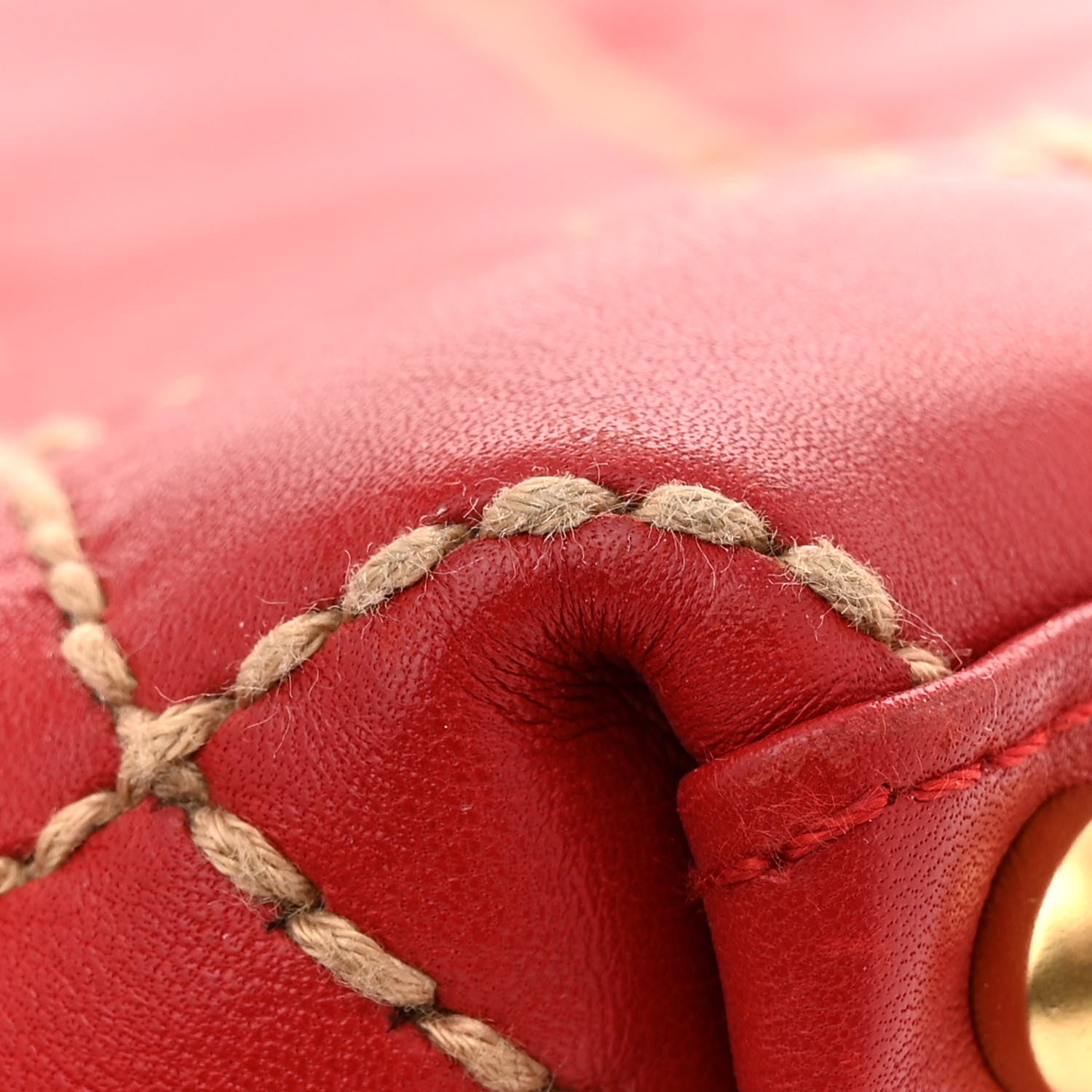 Chanel Calfskin Wild Stitch Tote Red 15 of 15