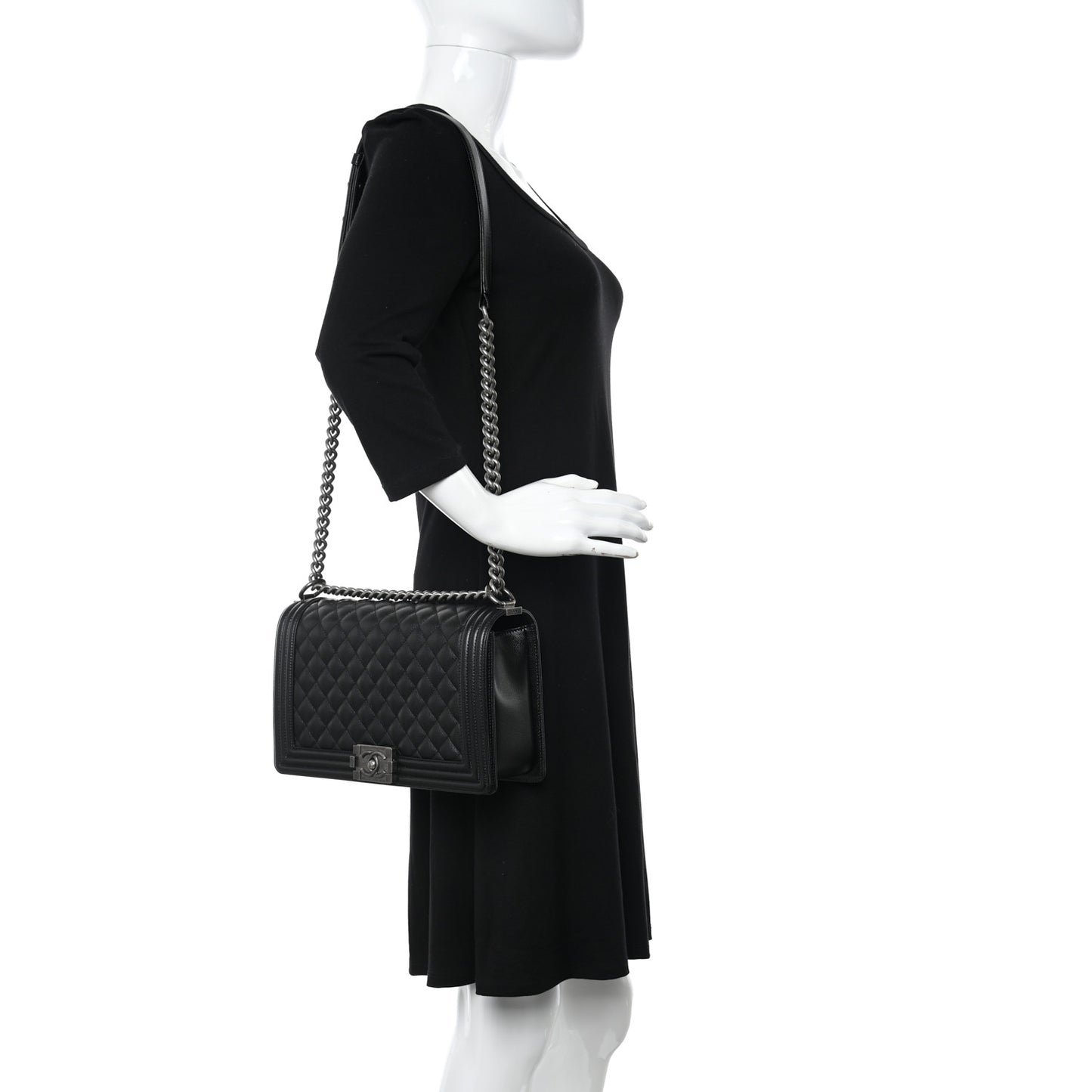 Caviar Quilted New Medium Boy Flap Black