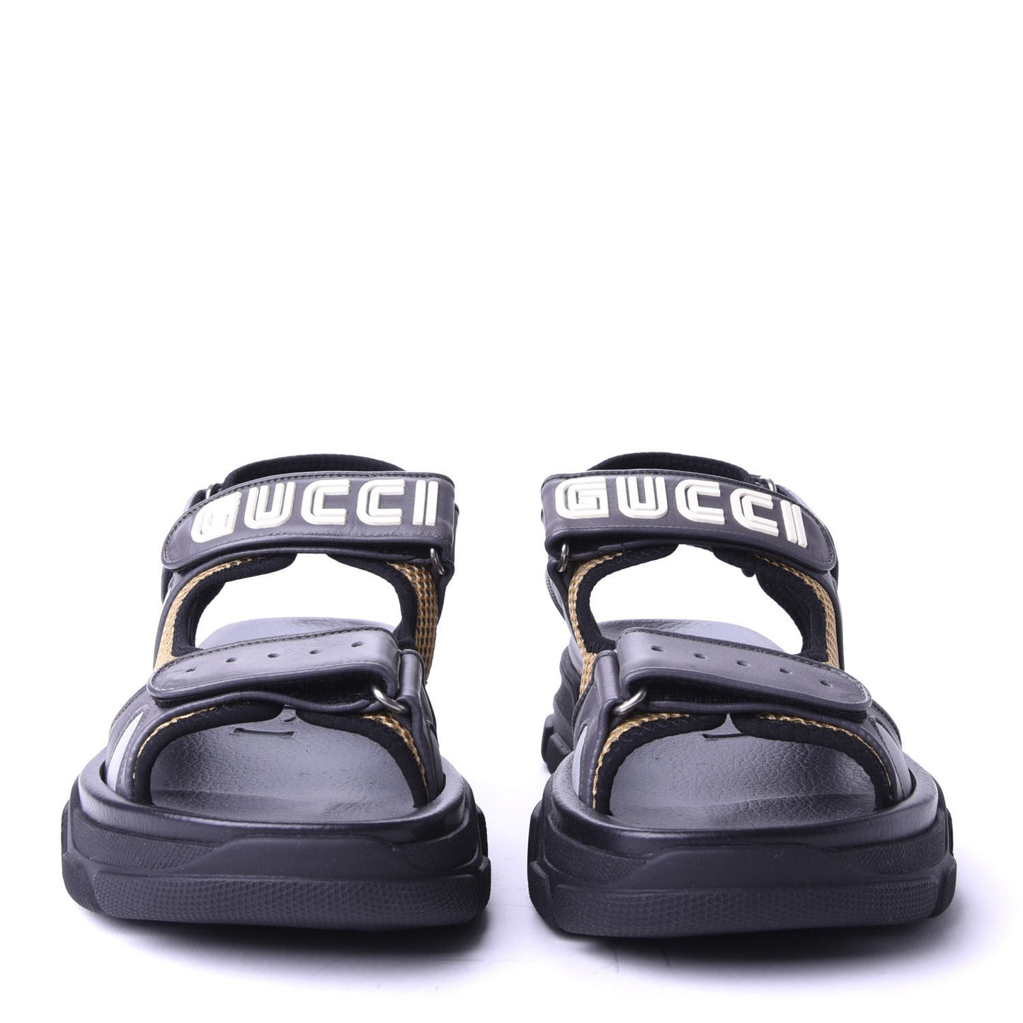 X SEGA Nappa Mesh Mens Aguru Sandals 8 Loess Black