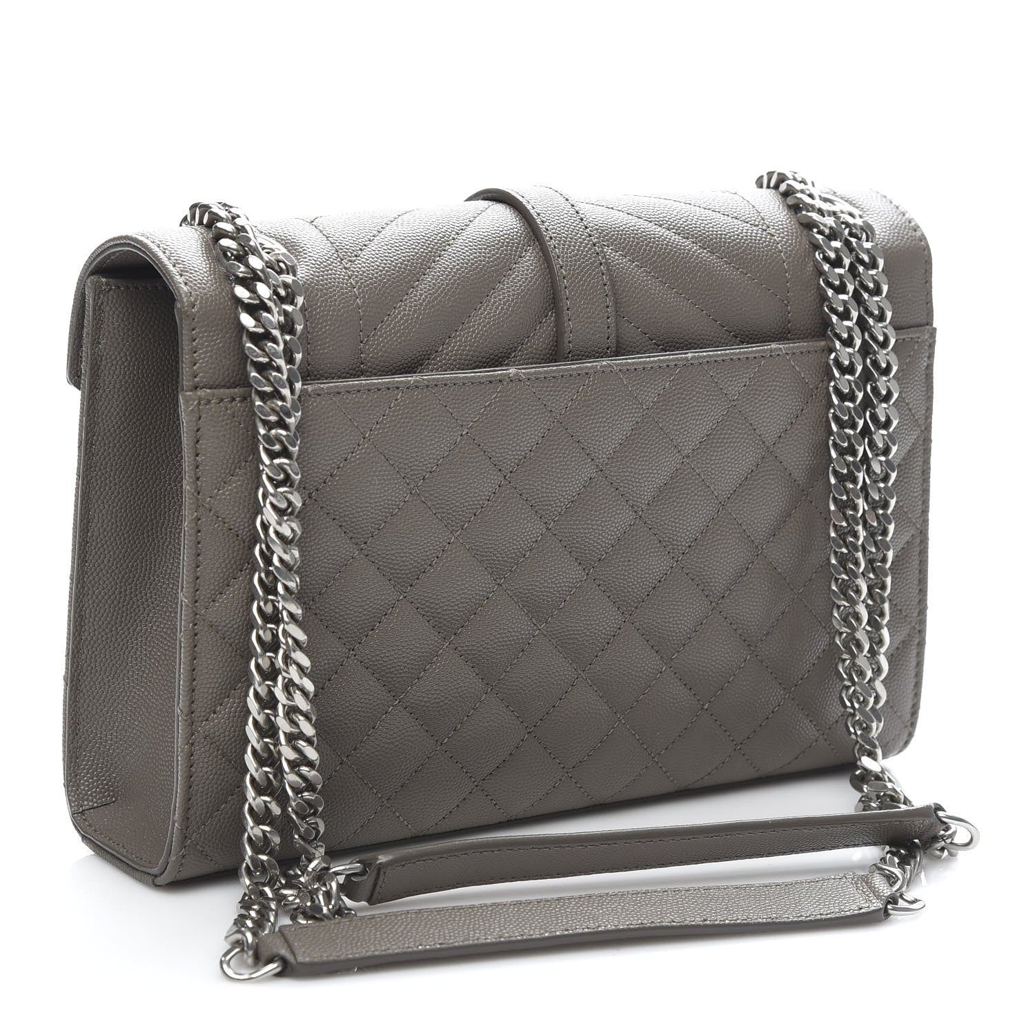 Saint Laurent Grain De Poudre Textured Mixed Matelasse Medium Triquilt Monogram Satchel Earth 3 of 9