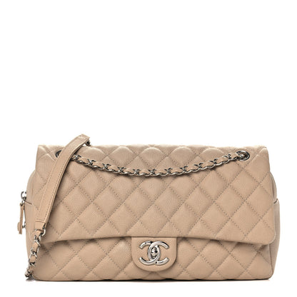 Chanel Caviar Quilted Jumbo Easy Flap Beige 1 of 13
