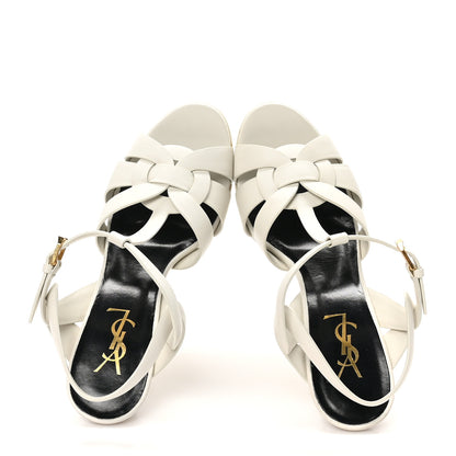 Saint Laurent Calfskin Tribute 105 Platform Sandals 39 Porcellana 2 of 9