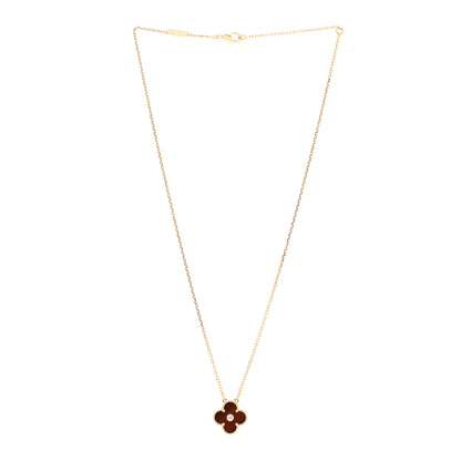 Van Cleef & Arpels 18K Rose Gold Diamond Bulls Eye Vintage Alhambra Pendant Necklace 3 of 5