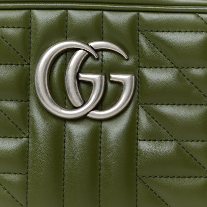 Gucci Calfskin Matelasse Aria Small GG Marmont Chain Shoulder Bag Military Wood 9 of 11