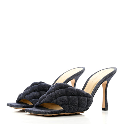 Bottega Veneta Denim Matelasse Padded Mule Sandals 37.5 Indigo 3 of 7