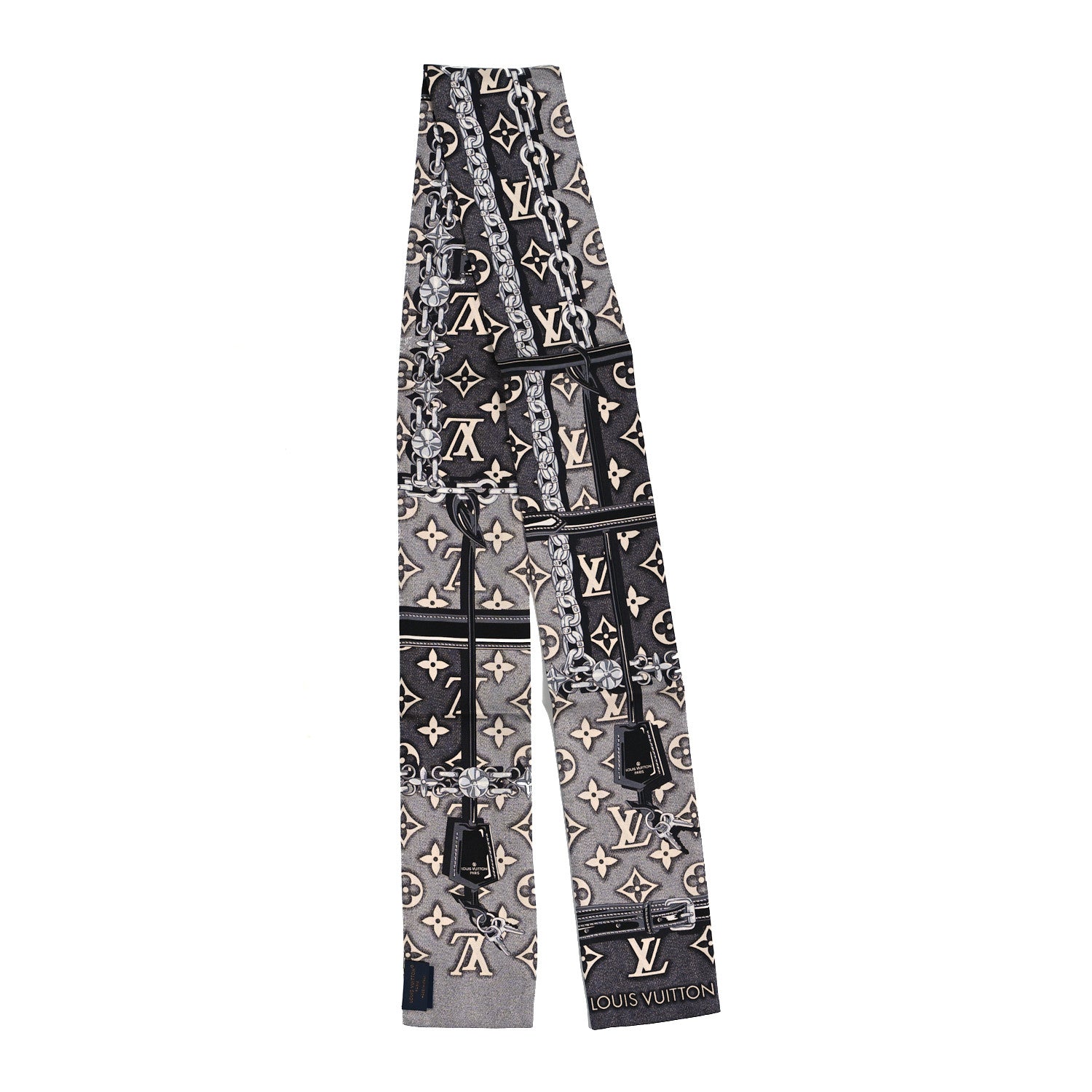 Louis Vuitton Silk Monogram Jacquard Denim Bandeau Gris 2 of 3