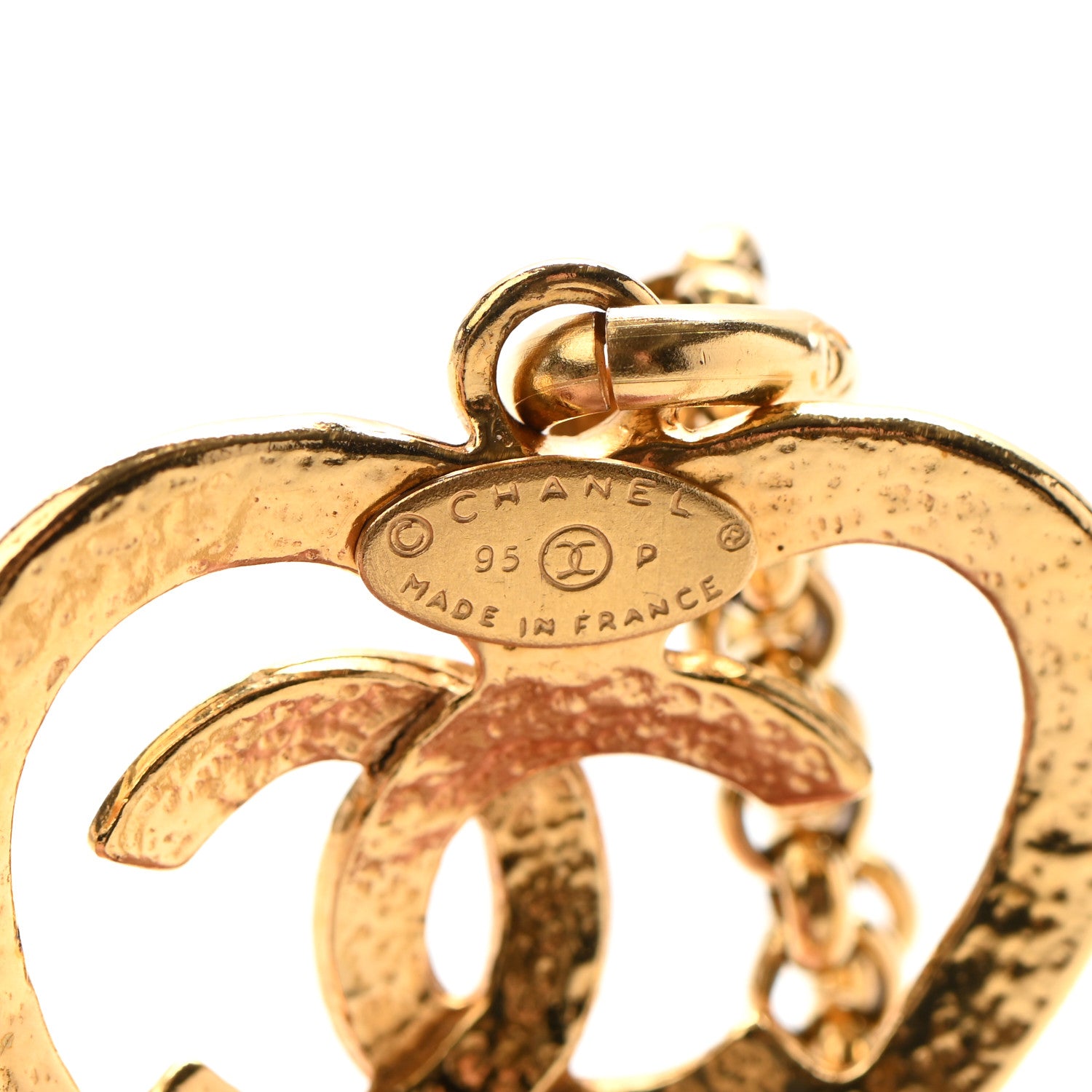 Chanel CC Heart Chain Pendant Necklace Gold 5 of 5