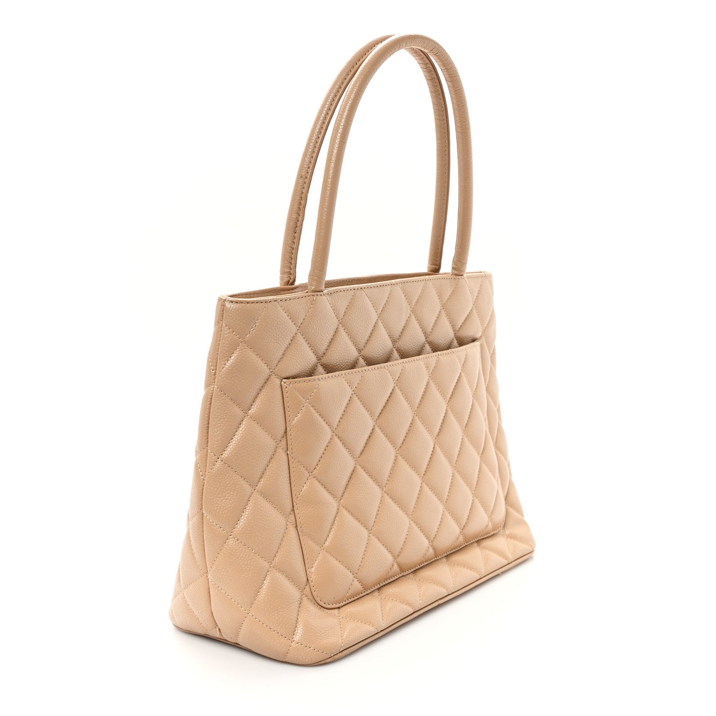 Caviar Quilted Medallion Tote Beige