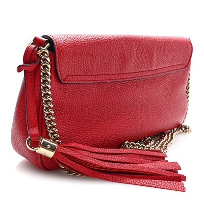 Gucci Pebbled Calfskin Medium Soho Flap Crossbody Vibrant Red 3 of 9