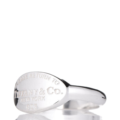 Tiffany Sterling Silver Return to Oval Ring 54 7 3 of 4