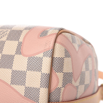 Louis Vuitton Damier Azur Tahitienne Speedy Bandouliere 30 Rose Ballerine 11 of 13
