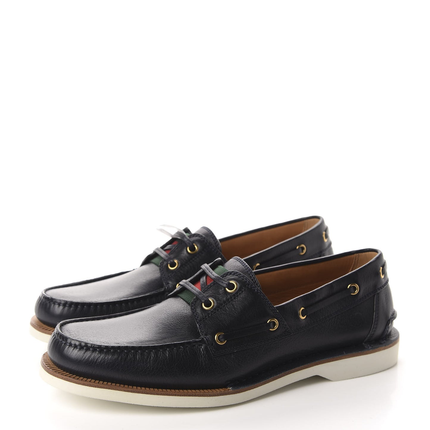 Calfskin Mens Delta Boat Loafers 8 Black