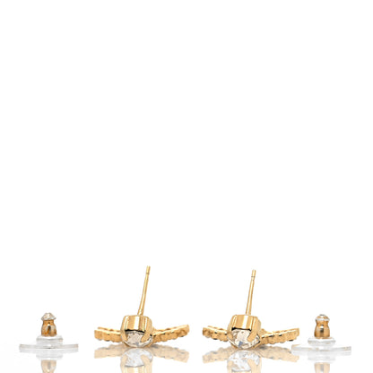 Chanel Resin Crystal Pearl CC Drop Earrings Gold Black 3 of 4