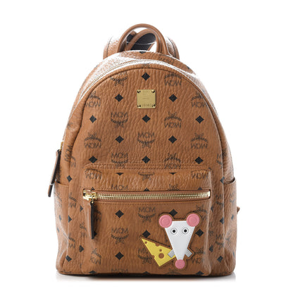 MCM Visetos Year Of The Mouse Small Stark Backpack Cognac 1 of 4