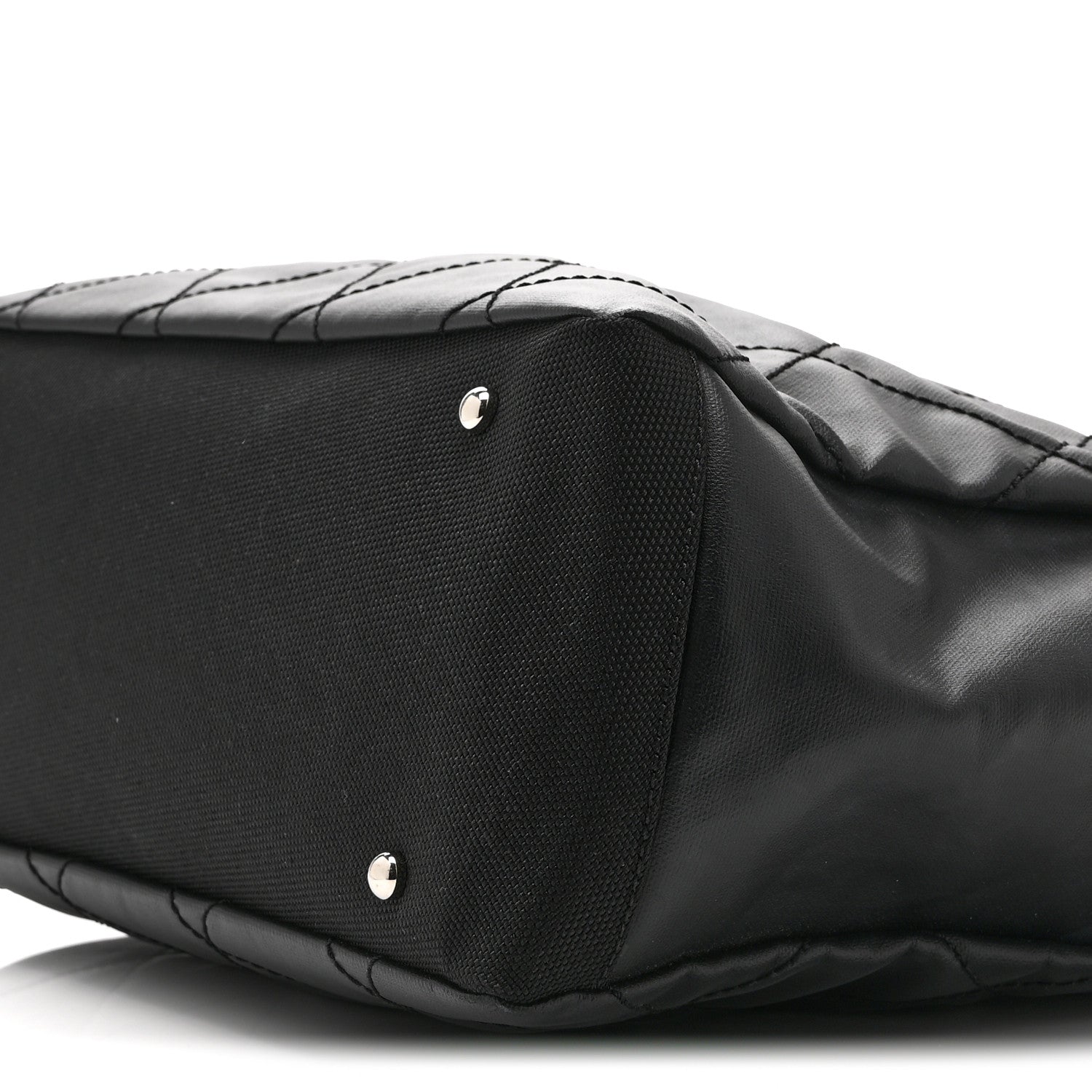 Chanel Coated Canvas Quilted Large Paris Biarritz Tote Black 10 of 10