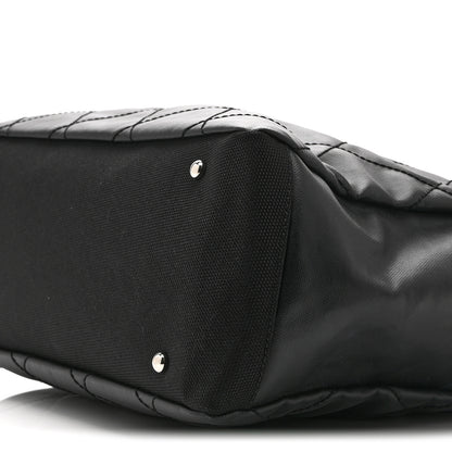 Chanel Coated Canvas Quilted Large Paris Biarritz Tote Black 10 of 10