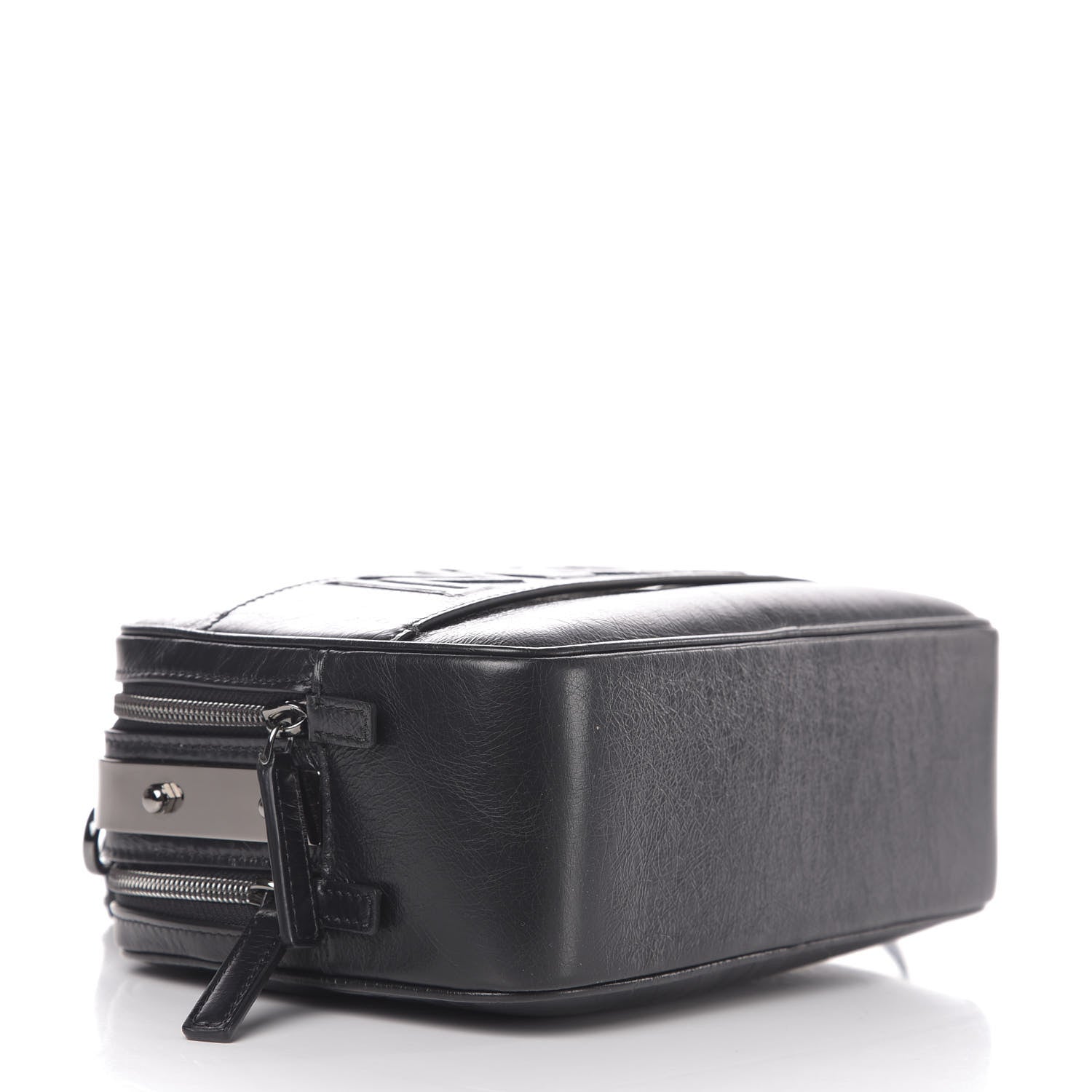 MCM Crushed Calfskin Logo Crossbody Bag Black 6 of 18