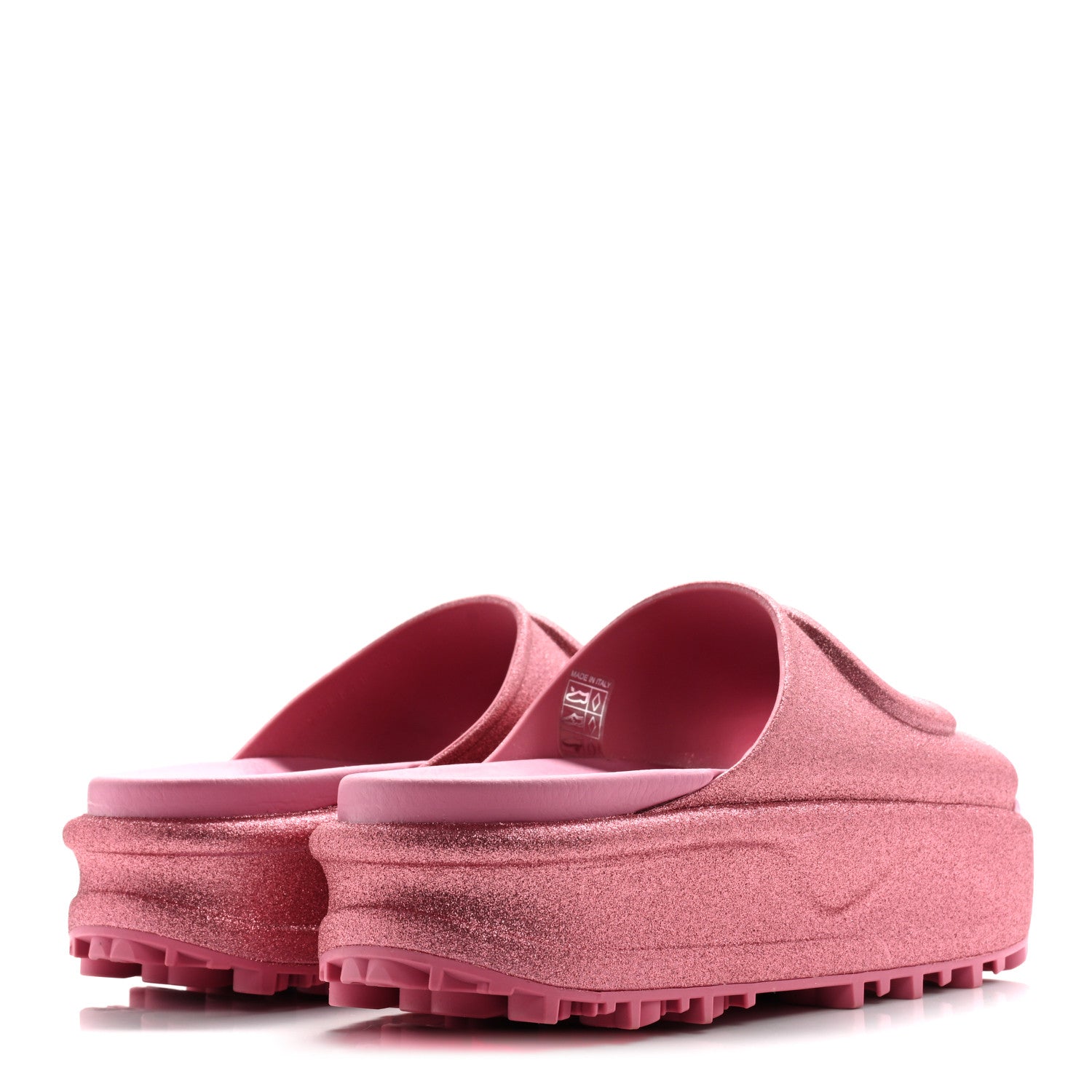 Gucci Glitter Rubber Womens Interlocking G Platform 42mm Slide Sandals 36 Rose 5 of 10