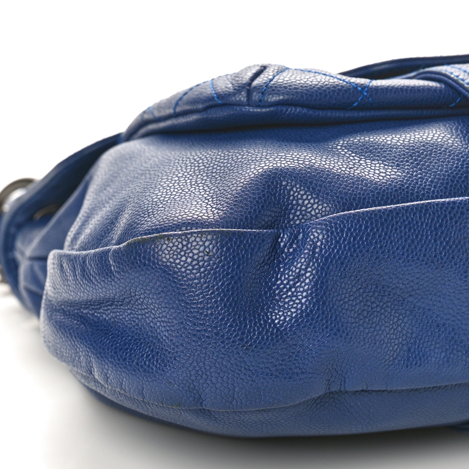 Chanel Glazed Caviar Coco Rider Flap Hobo Navy Blue 8 of 11