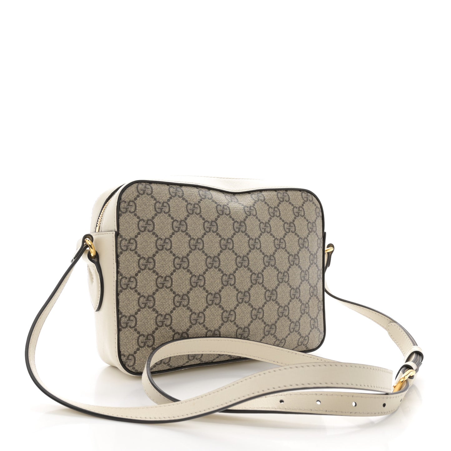 GG Supreme Monogram Small Horsebit 1955 Shoulder Bag Beige Mystic White
