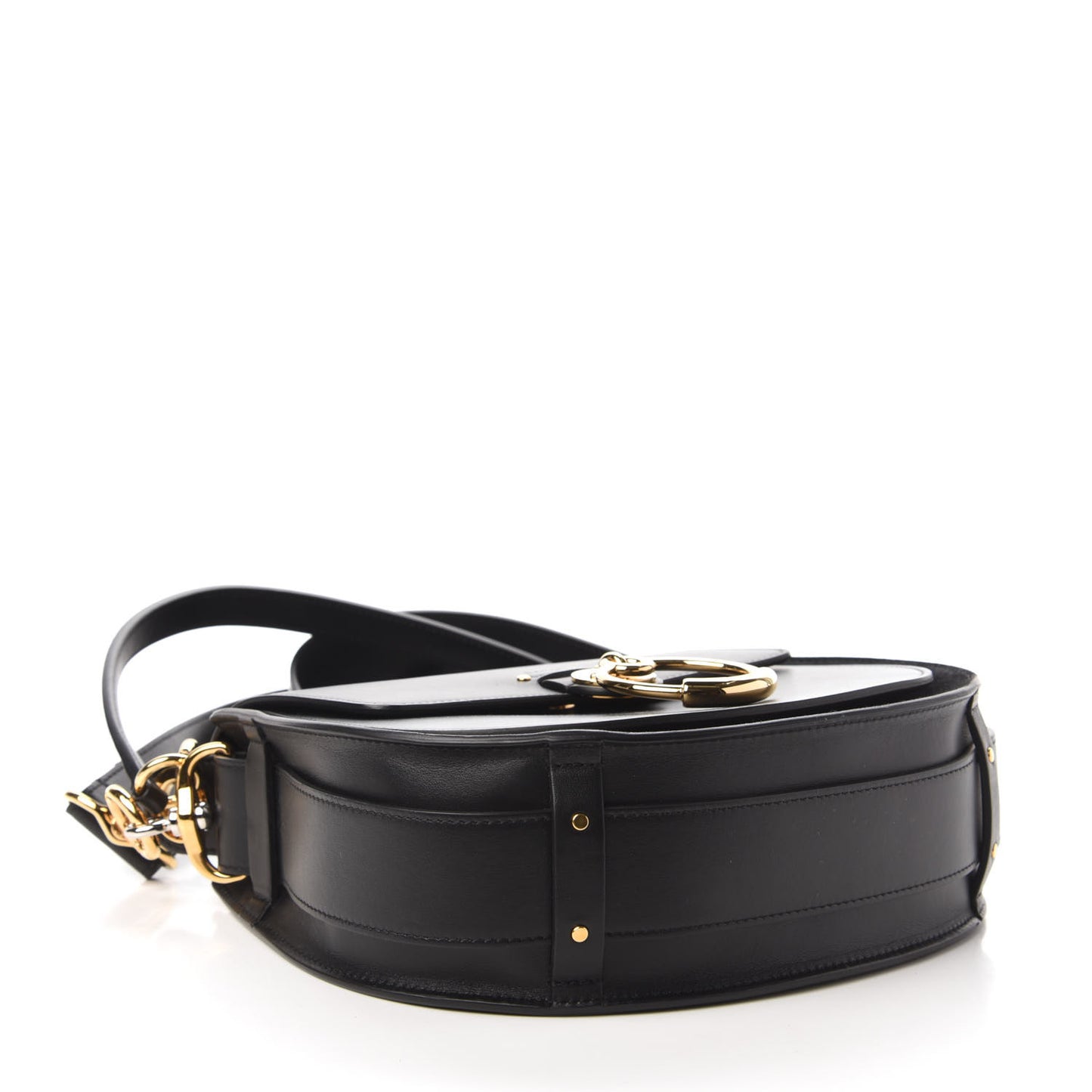 Calfskin Suede Large Tess Bag Black