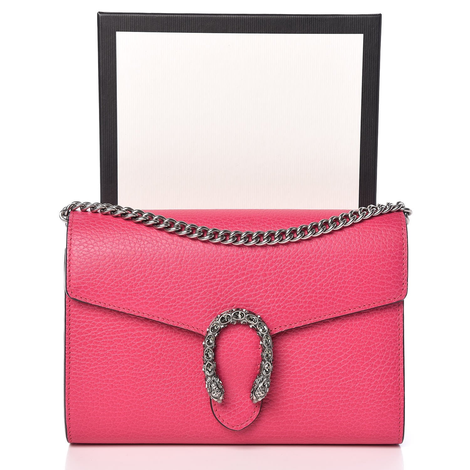 Gucci Dollar Calfskin Crystal Mini Dionysus Chain Wallet Box Pink 10 of 10