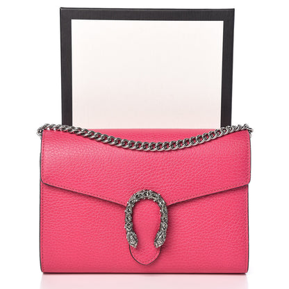 Gucci Dollar Calfskin Crystal Mini Dionysus Chain Wallet Box Pink 10 of 10