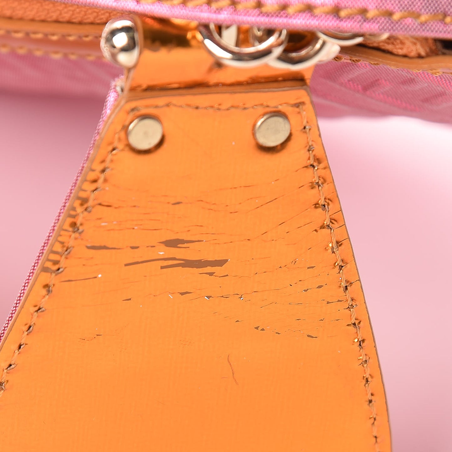 Metallic Lurex Patent Zucchino Pochette Pink Orange