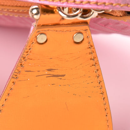 Fendi Metallic Lurex Patent Zucchino Pochette Pink Orange 11 of 12