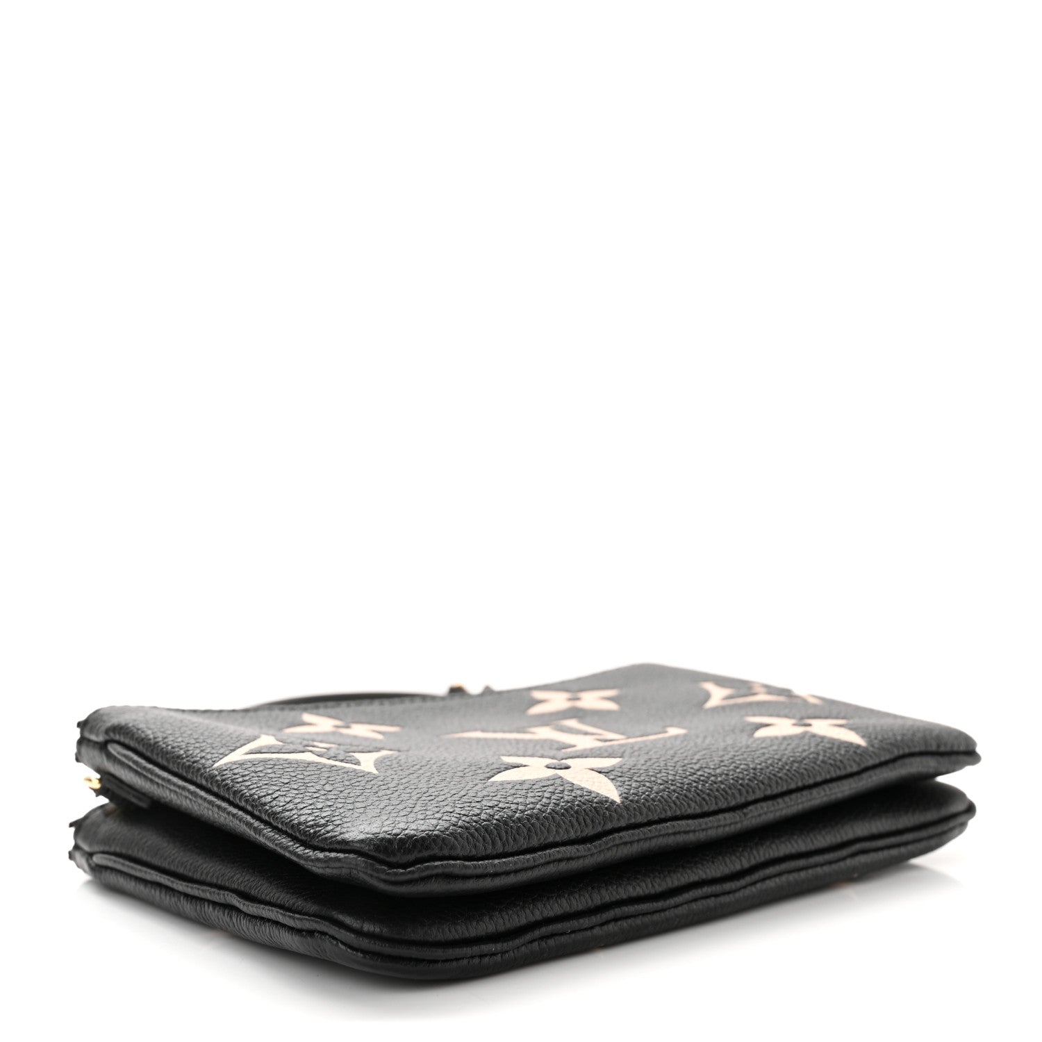 Louis Vuitton Empreinte Monogram Giant Double Zip Pochette Black Cream 4 of 10