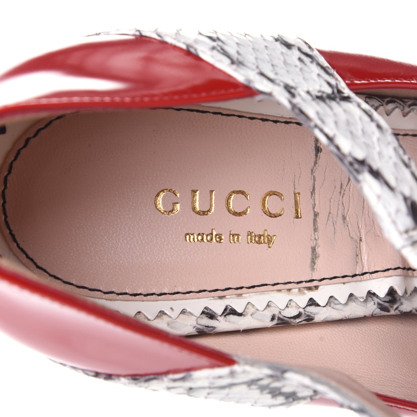 Polished Calfskin Elaphe Nimue Bow Mary Jane Pumps 38 Hibiscus Red Roccia