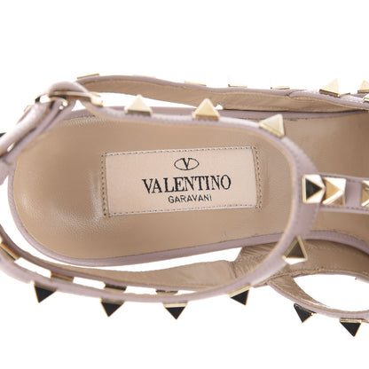 Valentino Garavani Patent Rockstud Ankle Strap 100mm Pumps 37 Deep Rose Poudre 6 of 8